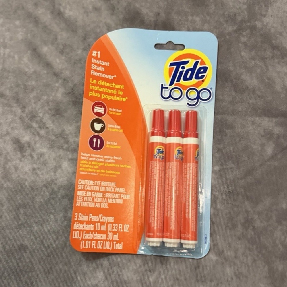 Tide to Go Portable Stain Remover Pen for Fabric, 3-Pack 10 mL (0.33 oz)